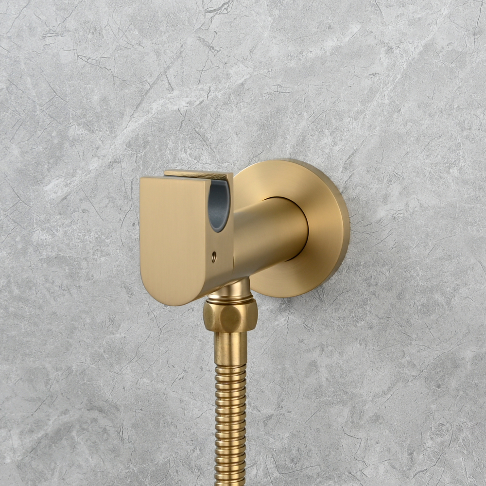 Tecmolog Toilet Bidet Sprayer, Brushed Gold Bidet Sprayer for Toilet Warm Water, Jet Sprayer for Toilet with Hot and Cold Mixer Valve