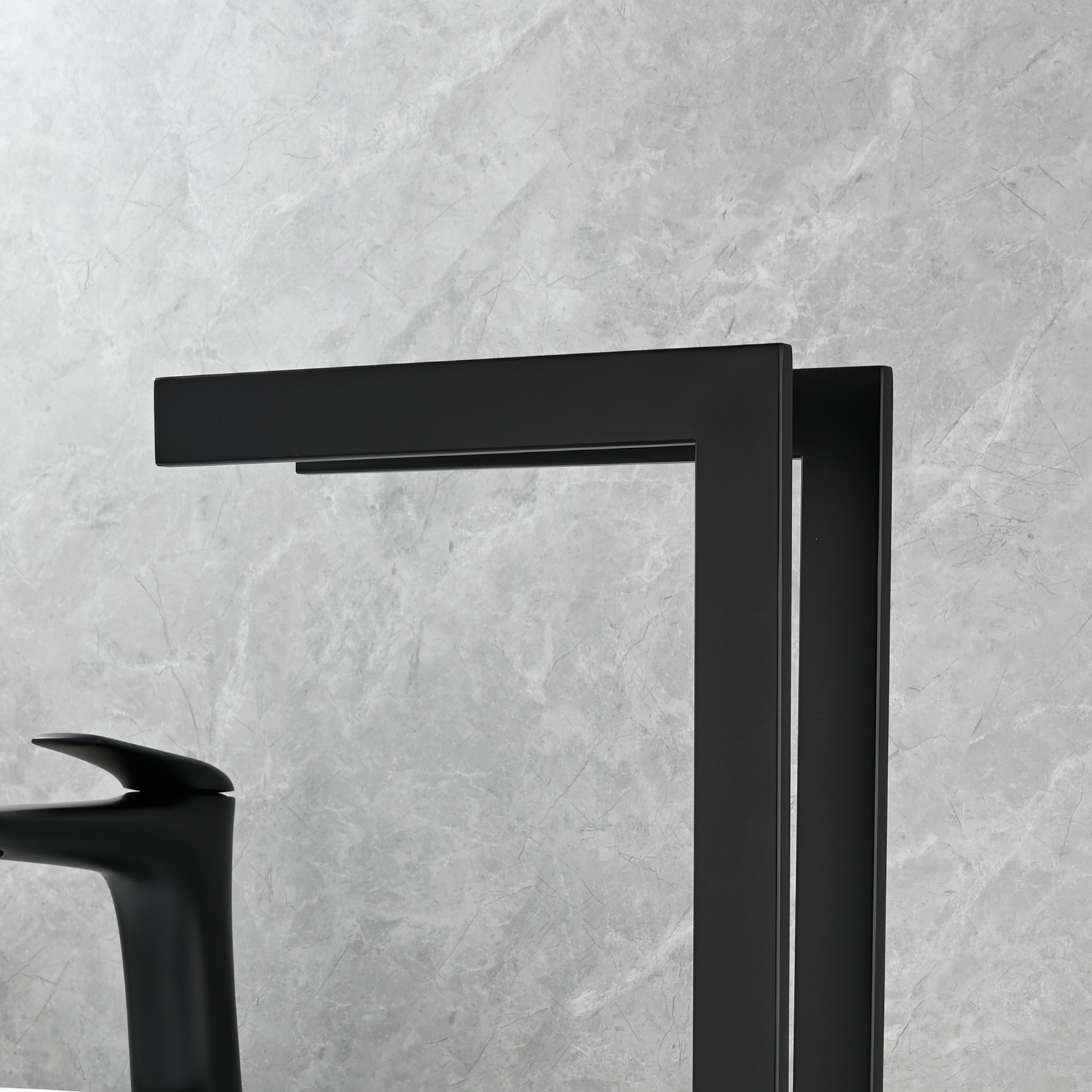 Tecmolog SUS304 Stainless Steel Towel Holder,Freestanding Bathroom Marble Basin Double Towel Rack,Brushed Gold,Black