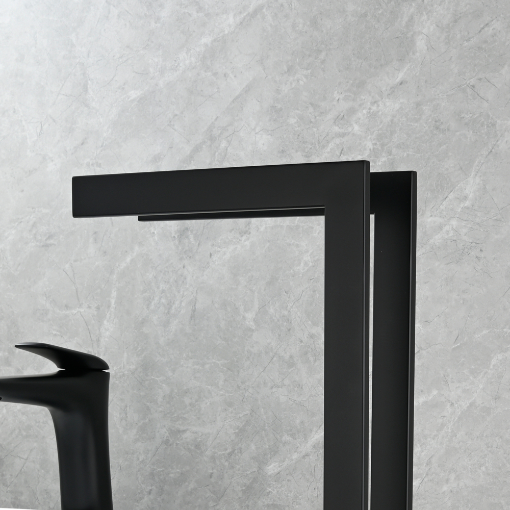 Tecmolog SUS304 Stainless Steel Towel Holder,Freestanding Bathroom Marble Basin Double Towel Rack,Brushed Gold,Black