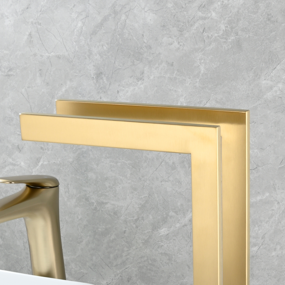 Tecmolog SUS304 Stainless Steel Towel Holder,Freestanding Bathroom Marble Basin Double Towel Rack,Brushed Gold,Black