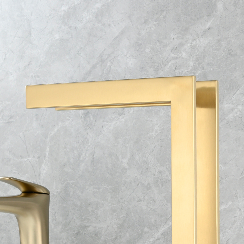 Tecmolog SUS304 Stainless Steel Towel Holder,Freestanding Bathroom Marble Basin Double Towel Rack,Brushed Gold,Black