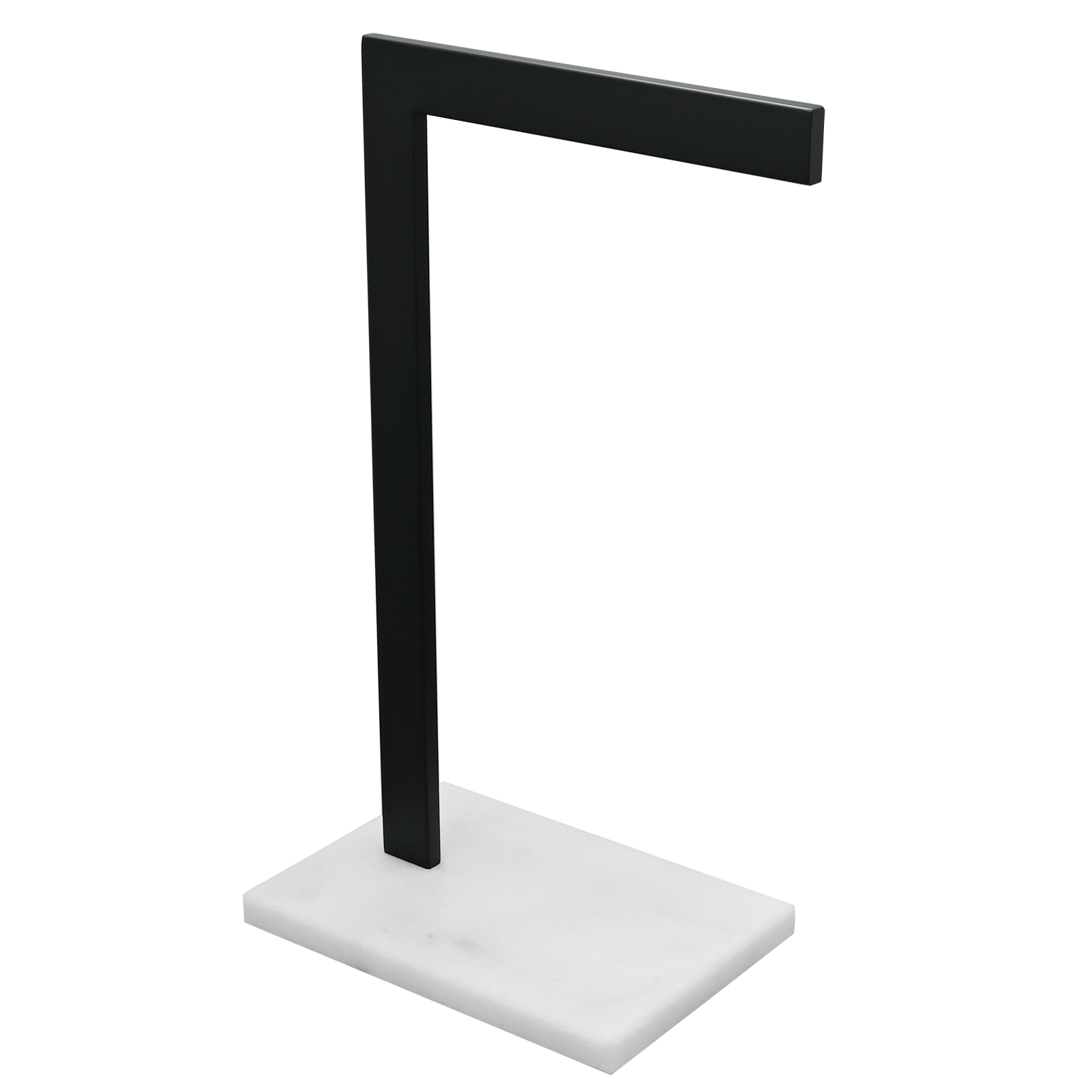 Tecmolog SUS304 Stainless Steel Towel Holder,Freestanding Bathroom Marble Basin Double Towel Rack,Brushed Gold,Black
