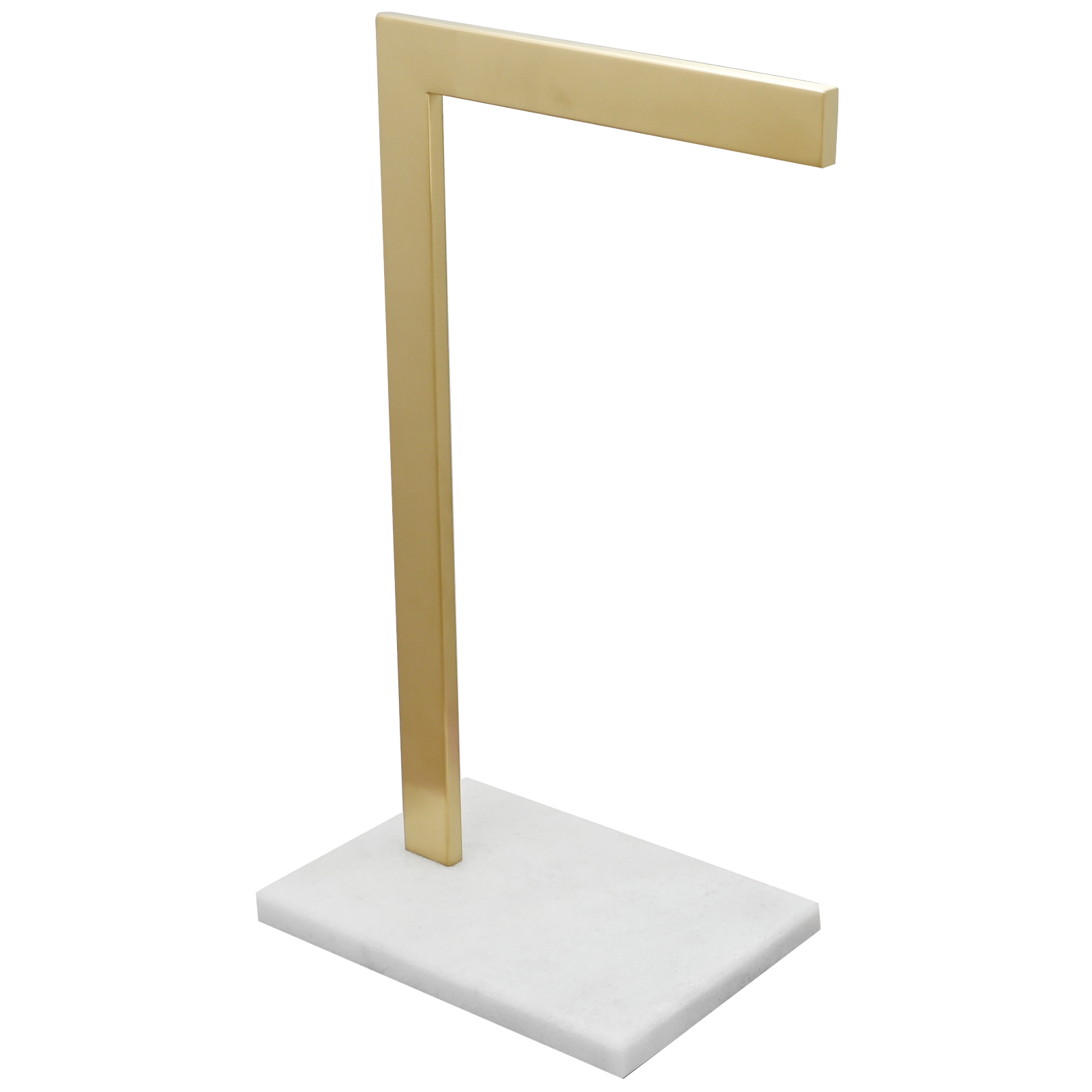 Tecmolog SUS304 Stainless Steel Towel Holder,Freestanding Bathroom Marble Basin Double Towel Rack,Brushed Gold,Black