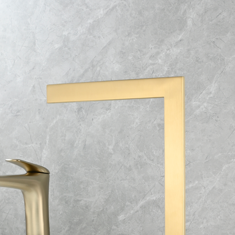 Tecmolog SUS304 Stainless Steel Towel Holder,Freestanding Bathroom Marble Basin Double Towel Rack,Brushed Gold,Black