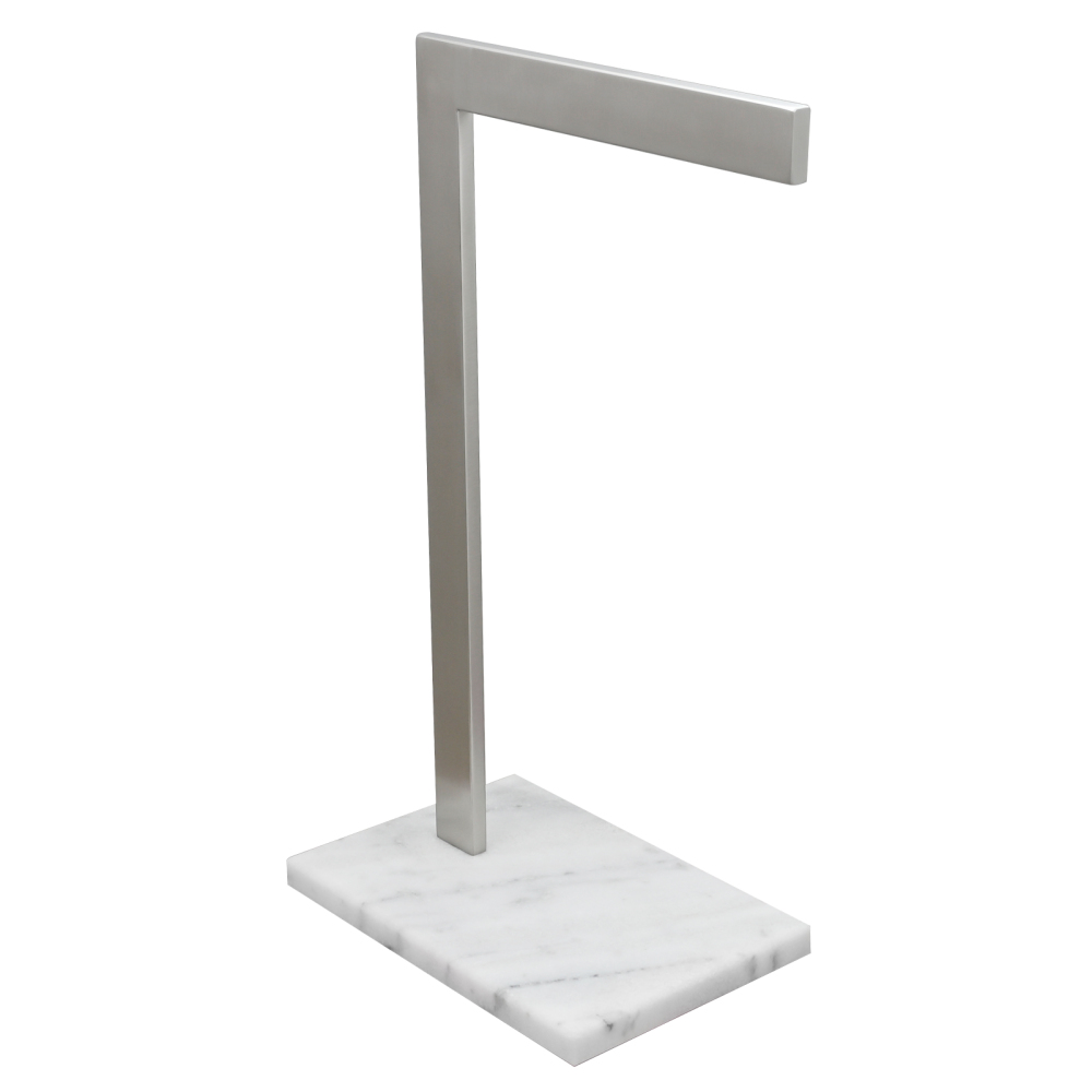 Tecmolog SUS304 Stainless Steel Towel Holder,Freestanding Bathroom Marble Basin Double Towel Rack,Brushed Gold,Black