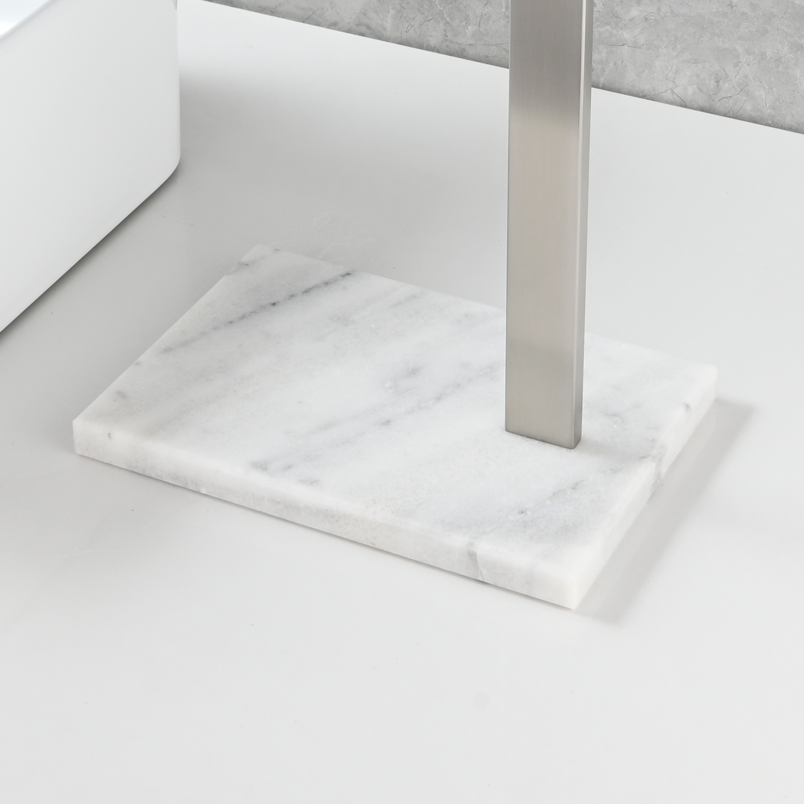 Tecmolog SUS304 Stainless Steel Towel Holder,Freestanding Bathroom Marble Basin Double Towel Rack,Brushed Gold,Black