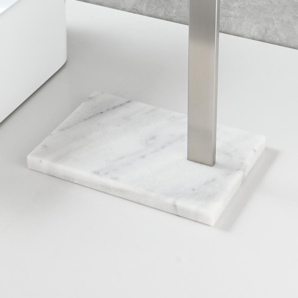 Tecmolog SUS304 Stainless Steel Towel Holder,Freestanding Bathroom Marble Basin Double Towel Rack,Brushed Gold,Black