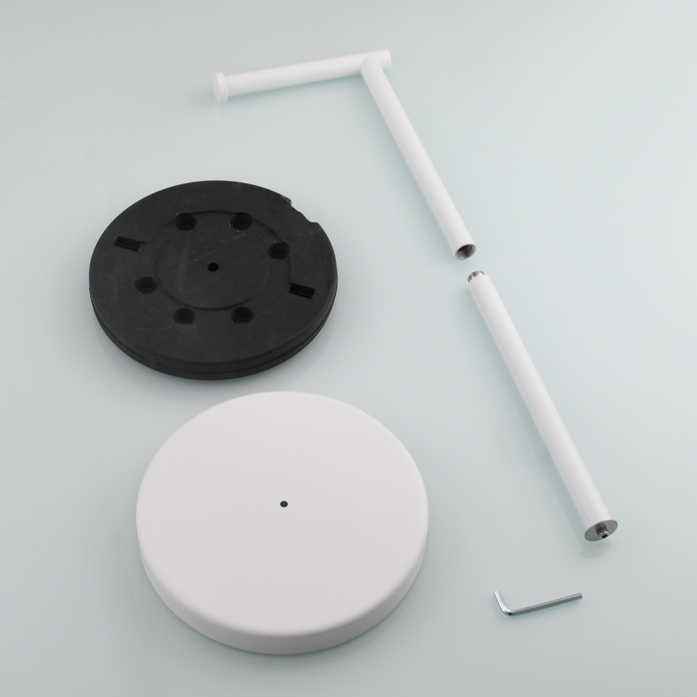 Tecmolog Stainless Steel Free Standing Paper Towel Holder,Black Bathroom Roll Holder with Non-Slip Mat,SBH265B