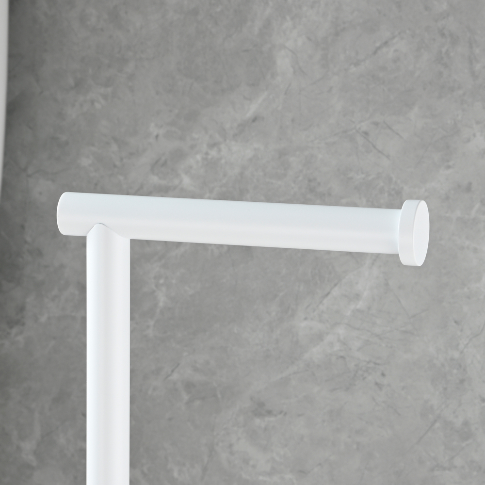 Tecmolog Stainless Steel Free Standing Paper Towel Holder,Black Bathroom Roll Holder with Non-Slip Mat,SBH265B