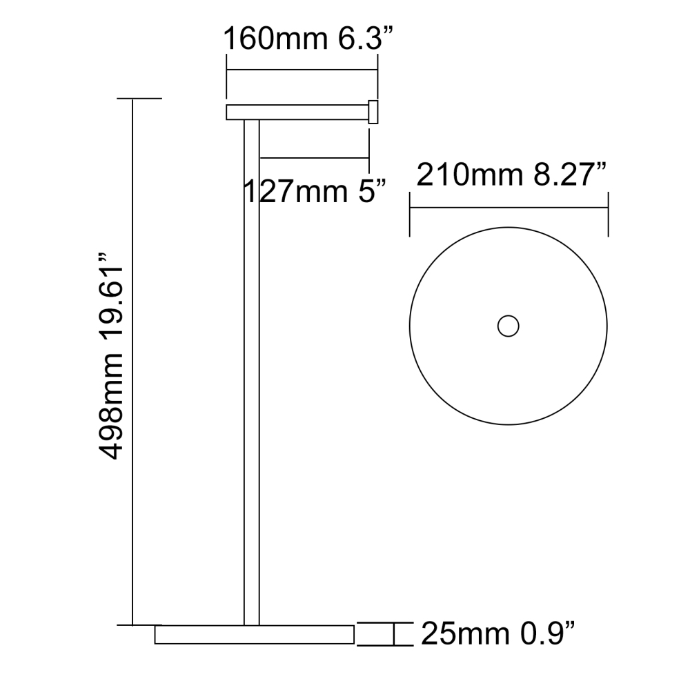 Tecmolog Stainless Steel Free Standing Paper Towel Holder,Black Bathroom Roll Holder with Non-Slip Mat,SBH265B