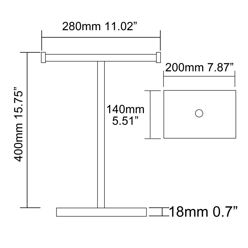 Tecmolog 304 Stainless Steel Towel Holder,Marble Nail Free Bracket Paper Holder