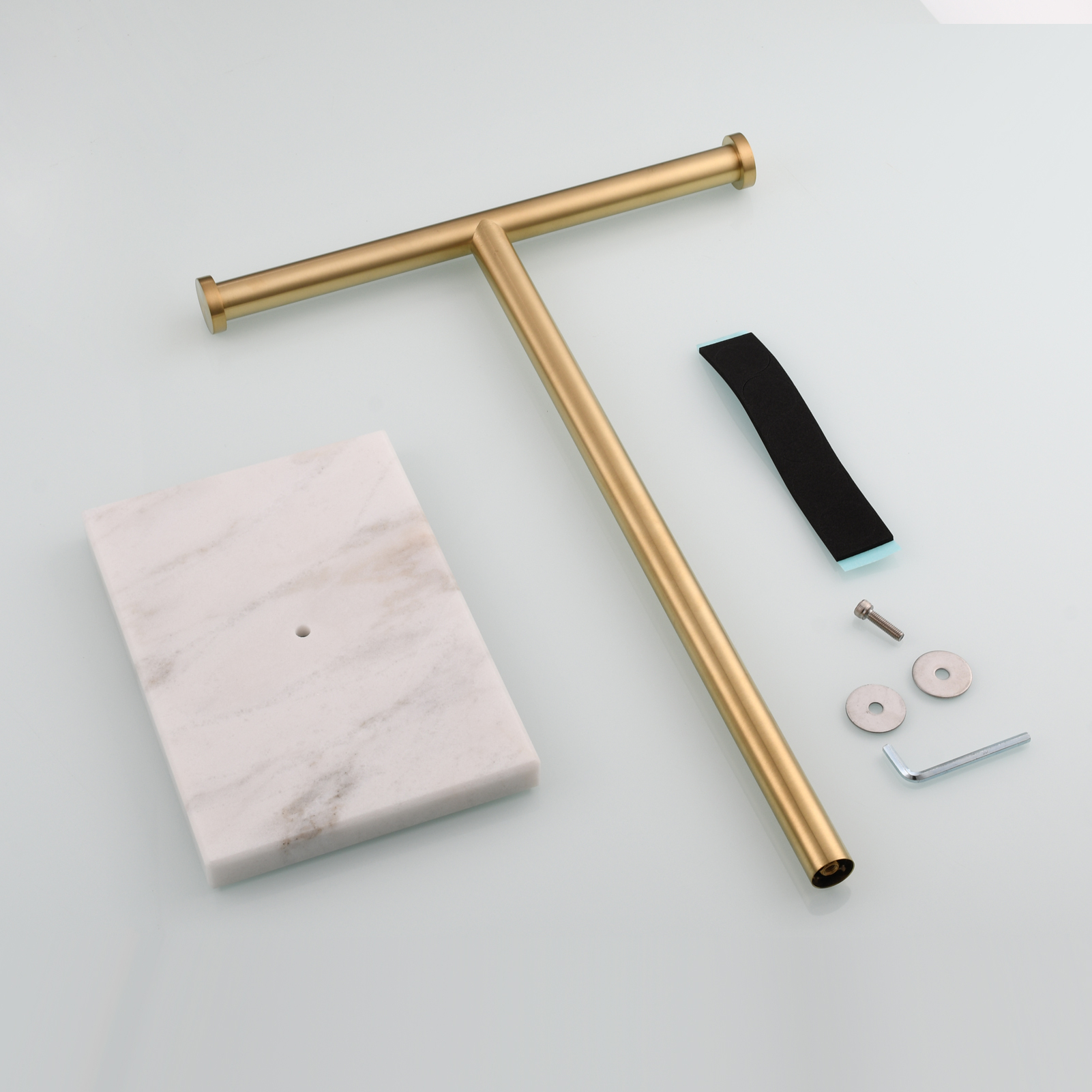 Tecmolog 304 Stainless Steel Towel Holder,Marble Nail Free Bracket Paper Holder