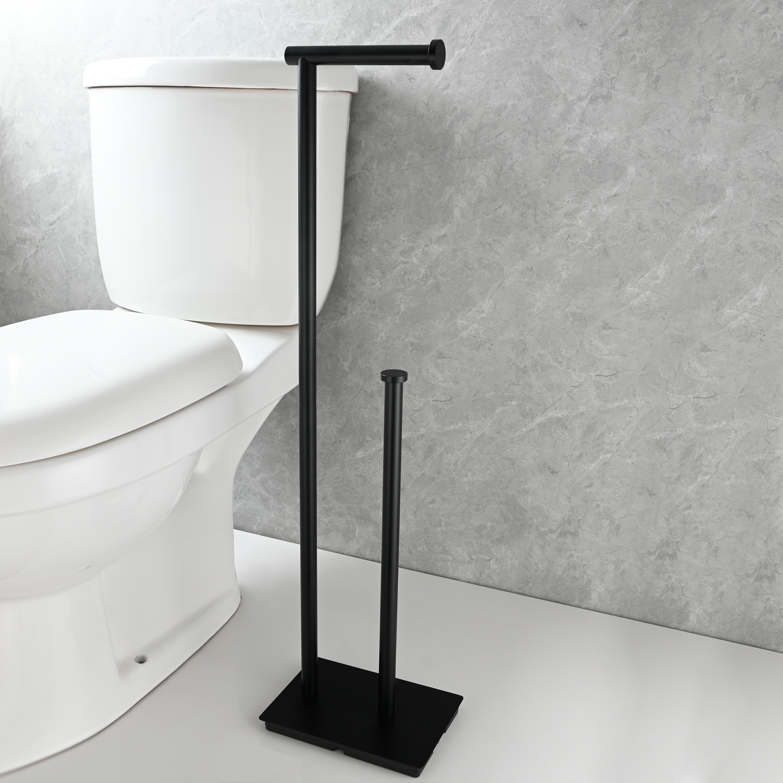 Tecmolog Free Standing Toilet Paper Holder with Reserve Storage 3-4 Toilet Paper Rolls, Stainless Steel Brushed Nickel,SBH266ANA