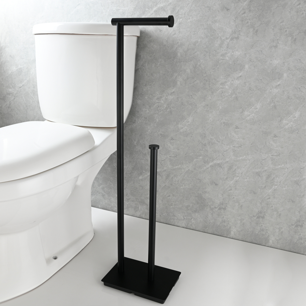 Tecmolog Free Standing Toilet Paper Holder with Reserve Storage 3-4 Toilet Paper Rolls, Stainless Steel Brushed Nickel,SBH266ANA