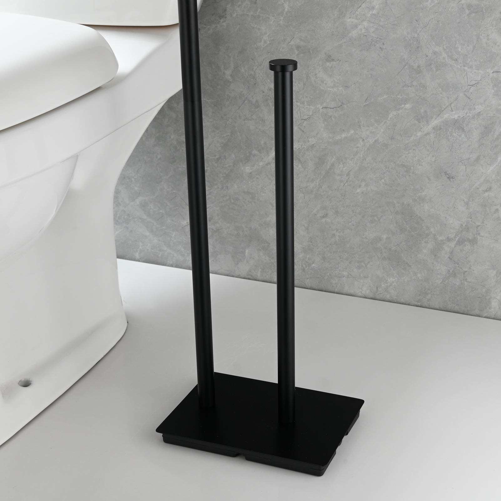 Tecmolog Free Standing Toilet Paper Holder with Reserve Storage 3-4 Toilet Paper Rolls, Stainless Steel Brushed Nickel,SBH266ANA
