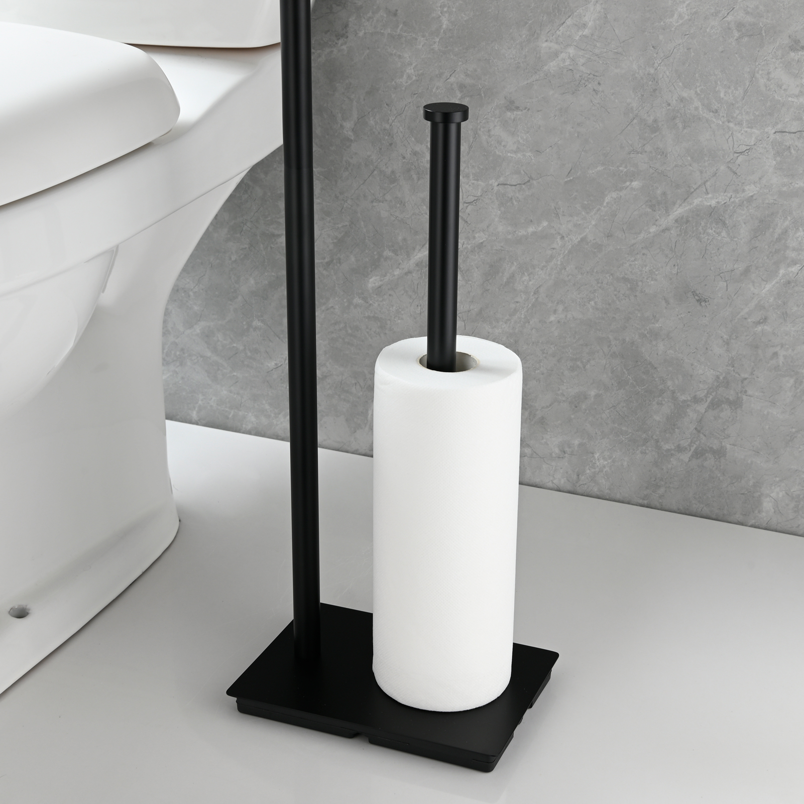 Tecmolog Free Standing Toilet Paper Holder with Reserve Storage 3-4 Toilet Paper Rolls, Stainless Steel Brushed Nickel,SBH266ANA