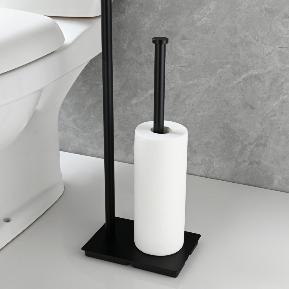 Tecmolog Free Standing Toilet Paper Holder with Reserve Storage 3-4 Toilet Paper Rolls, Stainless Steel Brushed Nickel,SBH266ANA