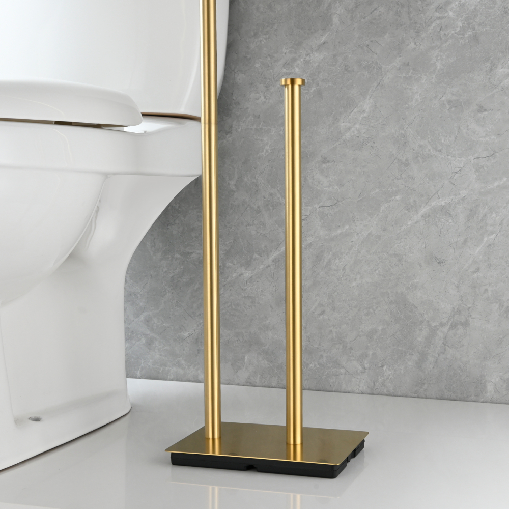 Tecmolog Free Standing Toilet Paper Holder with Reserve Storage 3-4 Toilet Paper Rolls, Stainless Steel Brushed Nickel,SBH266ANA