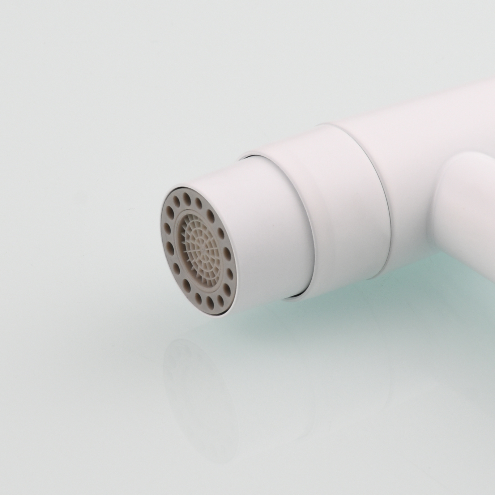 Tecmolog Stainless Steel White Bidet Sprayer Set Dual Function Shattaf with Holder and Hose