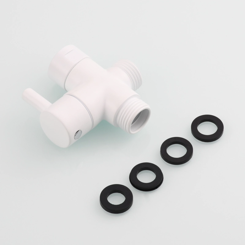 Tecmolog Stainless Steel White Bidet Sprayer Set Dual Function Shattaf with Holder and Hose