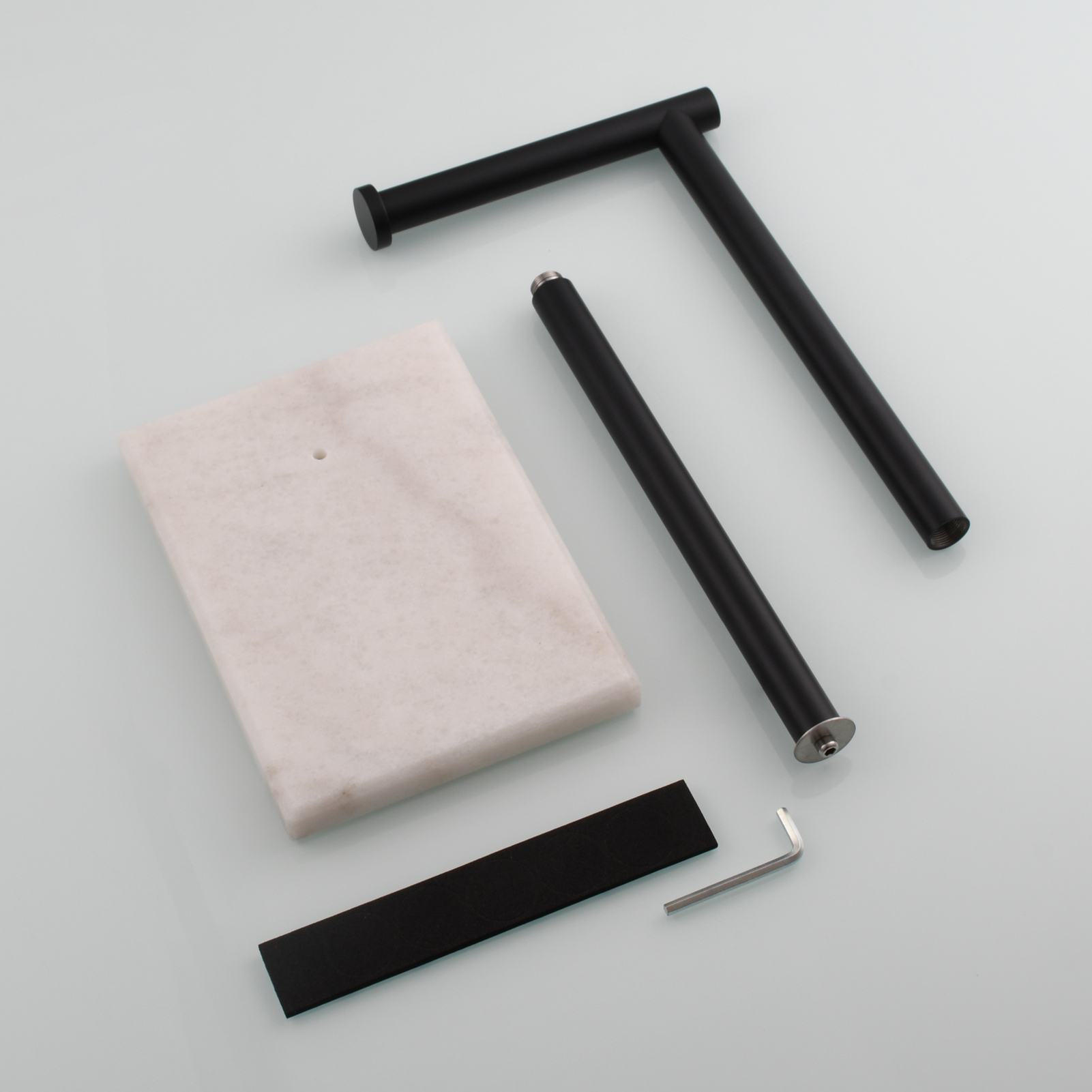 Tecmolog Stainless Steel Toilet Paper Holder Stand Modern Tissue Roll Holder with Marble Base or Kitchen Bathroom