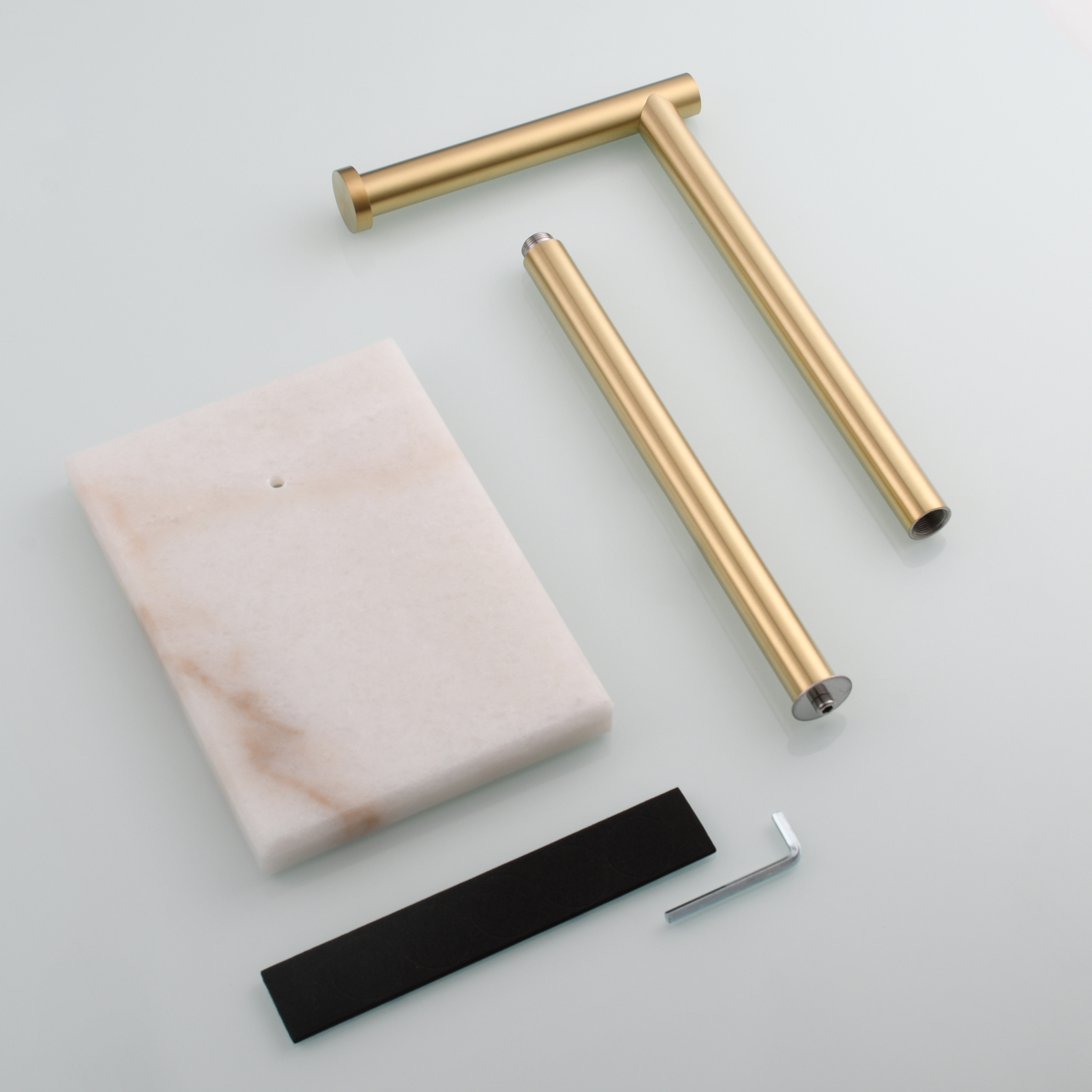 Tecmolog Stainless Steel Toilet Paper Holder Stand Modern Tissue Roll Holder with Marble Base or Kitchen Bathroom