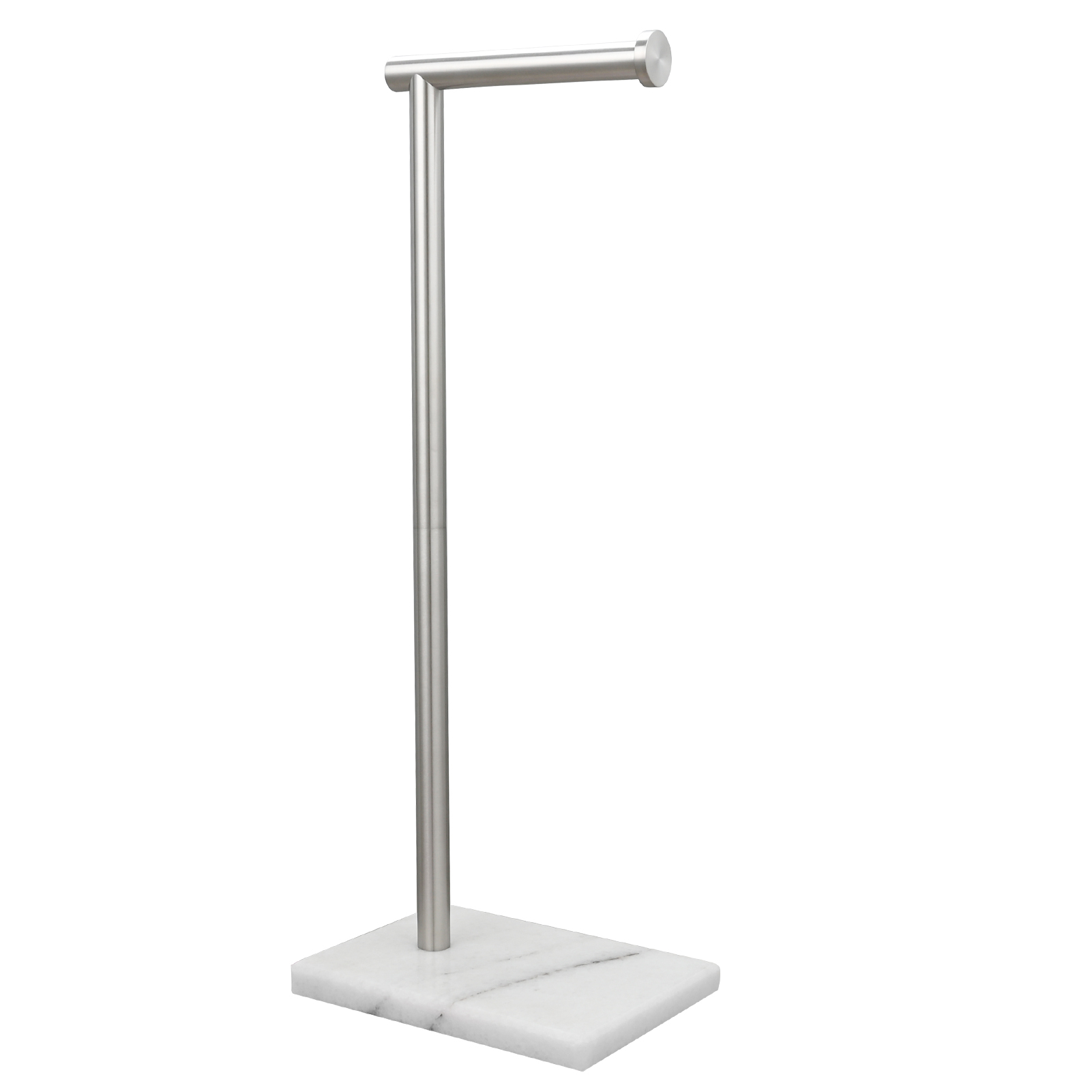 Tecmolog Stainless Steel Toilet Paper Holder Stand Modern Tissue Roll Holder with Marble Base or Kitchen Bathroom
