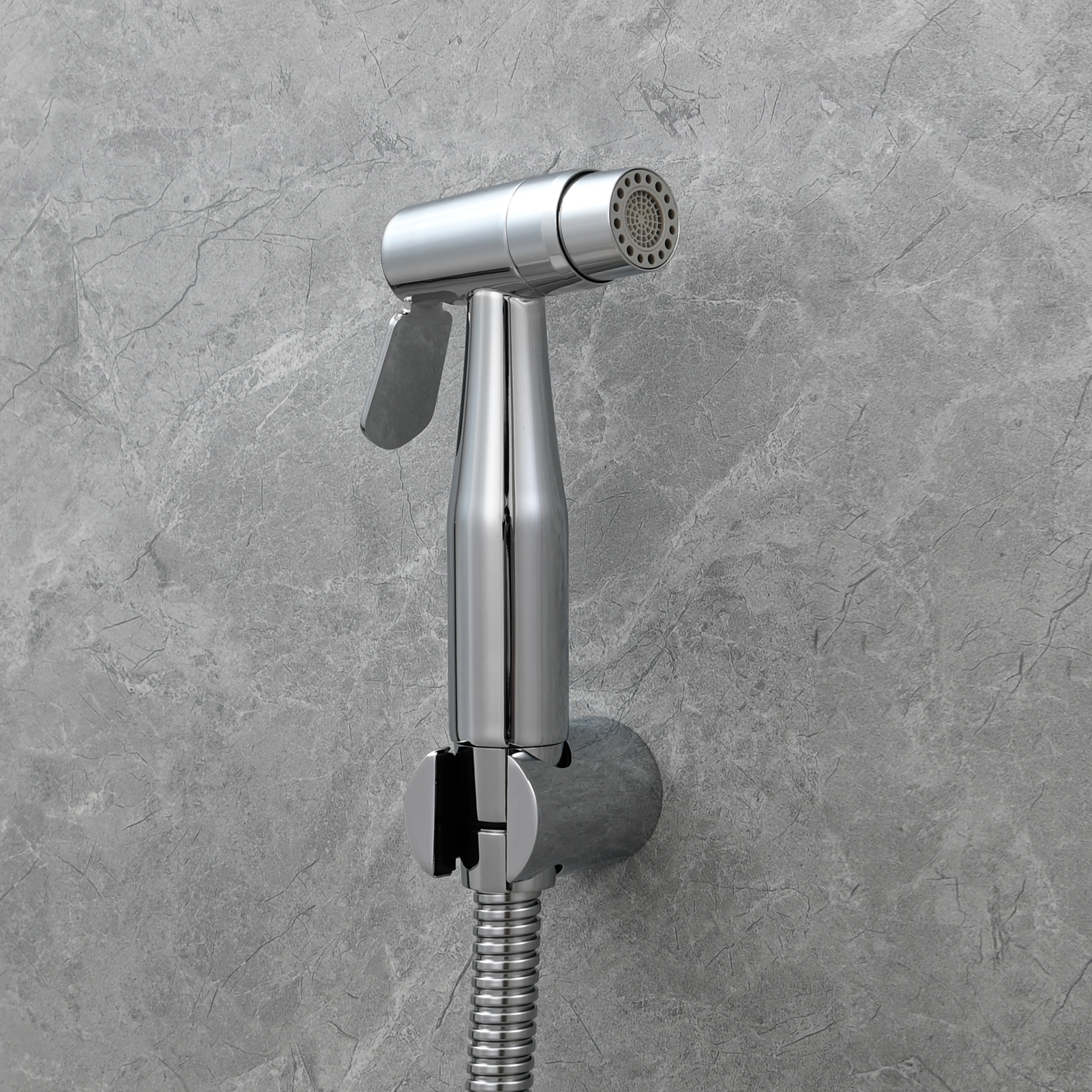 Tecmolog Stainless Steel Bidet Sprayer Holder(Showerhead holder), Wall Mounted/Hanging on for Toilet/Washroom