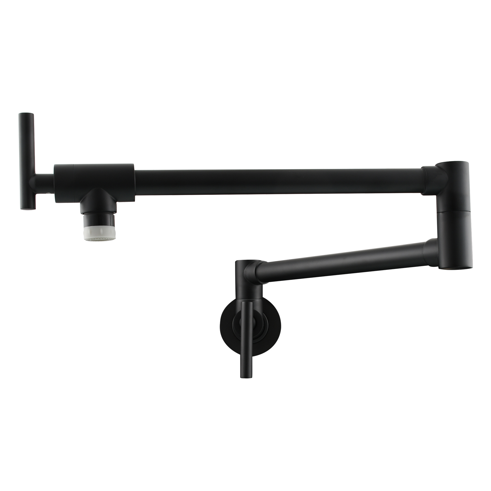 Tecmolog Pot Filler Faucet, Wall Mount 1/2”NPT Kitchen Sink Tap, Brass Double Joint Spout Cold Water Faucet, Nickel/Black/Chrome
