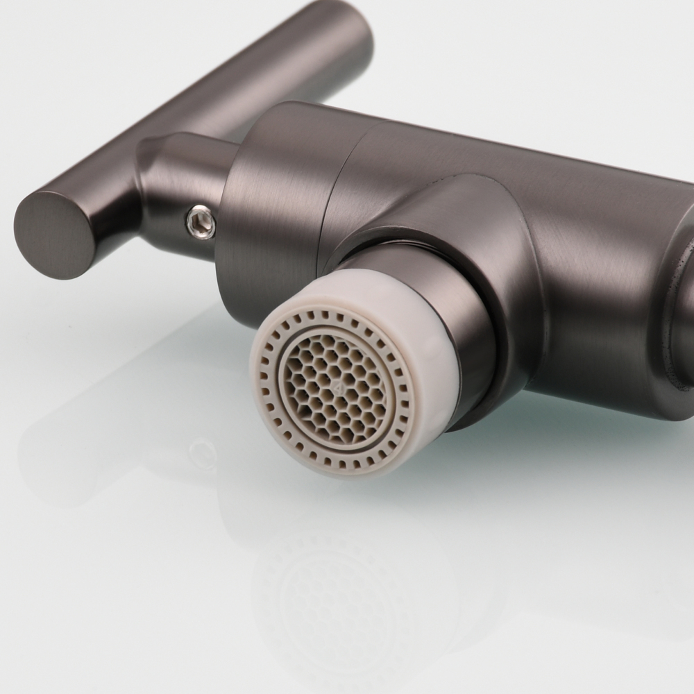 Tecmolog Pot Filler Faucet, Wall Mount 1/2”NPT Kitchen Sink Tap, Brass Double Joint Spout Cold Water Faucet, Nickel/Black/Chrome