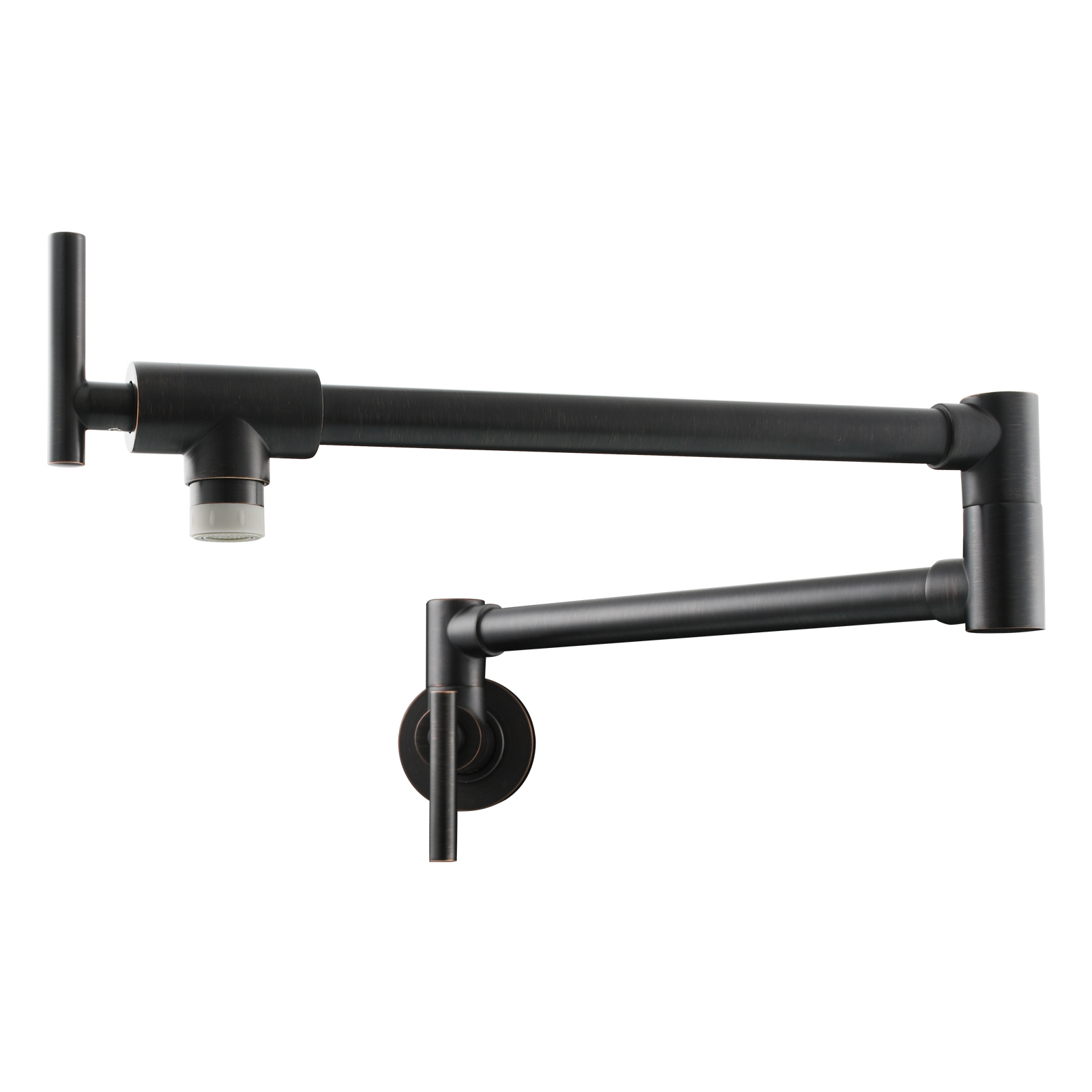 Tecmolog Pot Filler Faucet, Wall Mount 1/2”NPT Kitchen Sink Tap, Brass Double Joint Spout Cold Water Faucet,Nickel/Black/Chrome