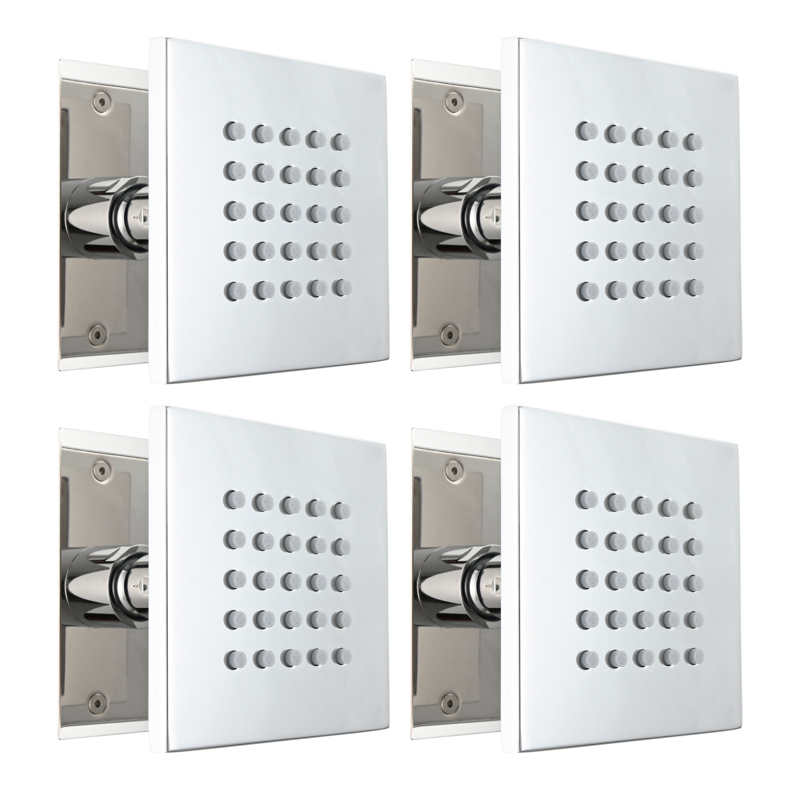 Tecmolog Brass Shower Body Spray Jets Wall Mount Flow Square Shower Jets and 360° Rotation