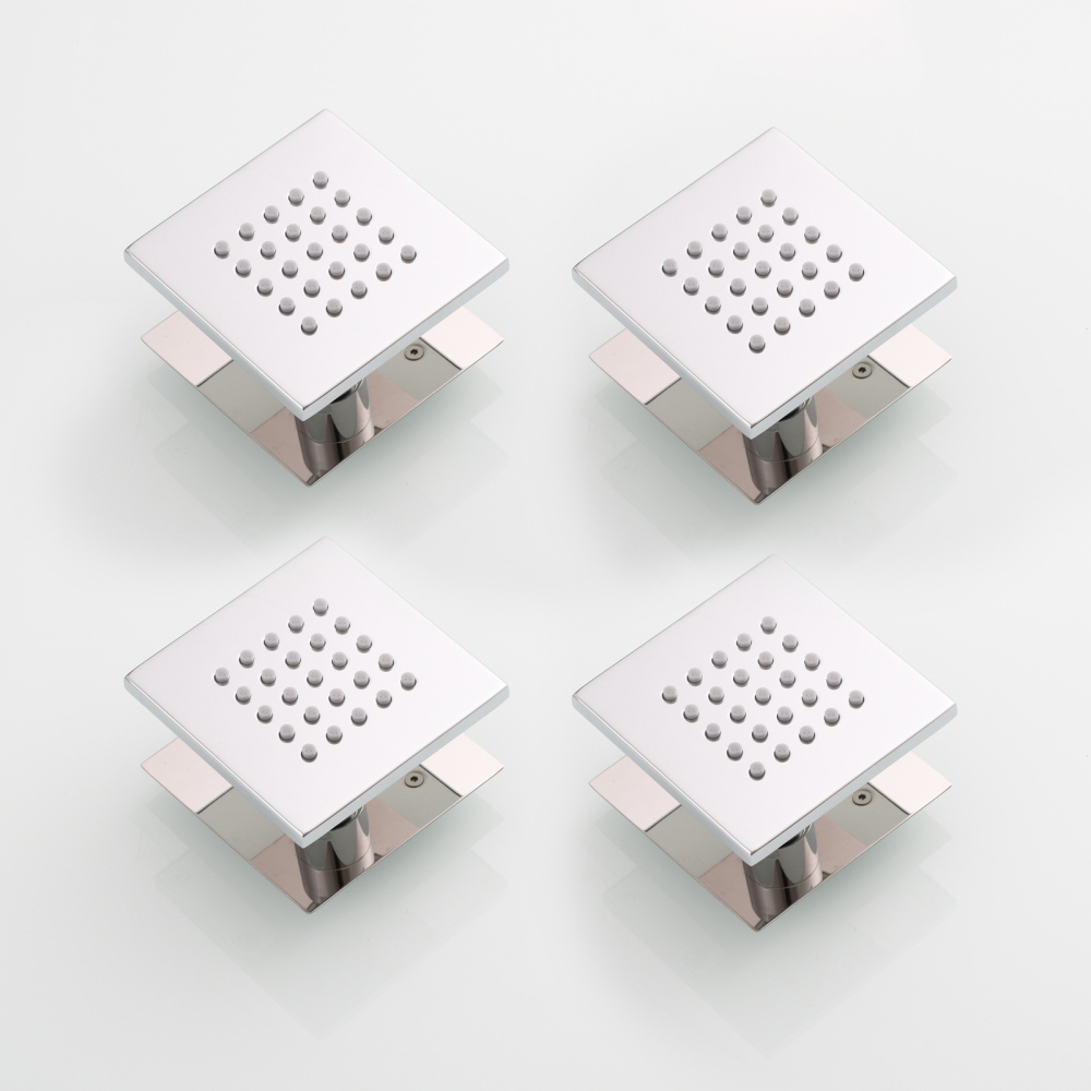 Tecmolog Brass Shower Body Spray Jets Wall Mount Flow Square Shower Jets and 360° Rotation