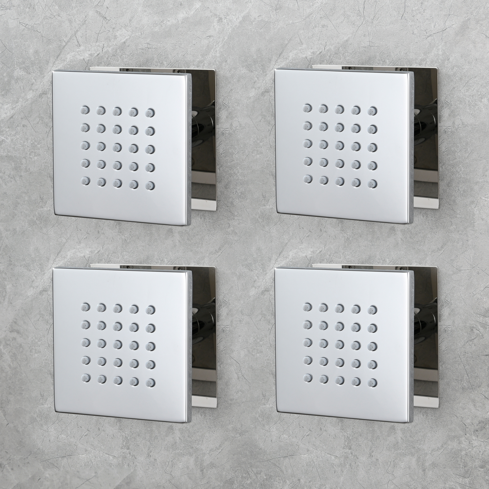 Tecmolog Brass Shower Body Spray Jets Wall Mount Flow Square Shower Jets and 360° Rotation