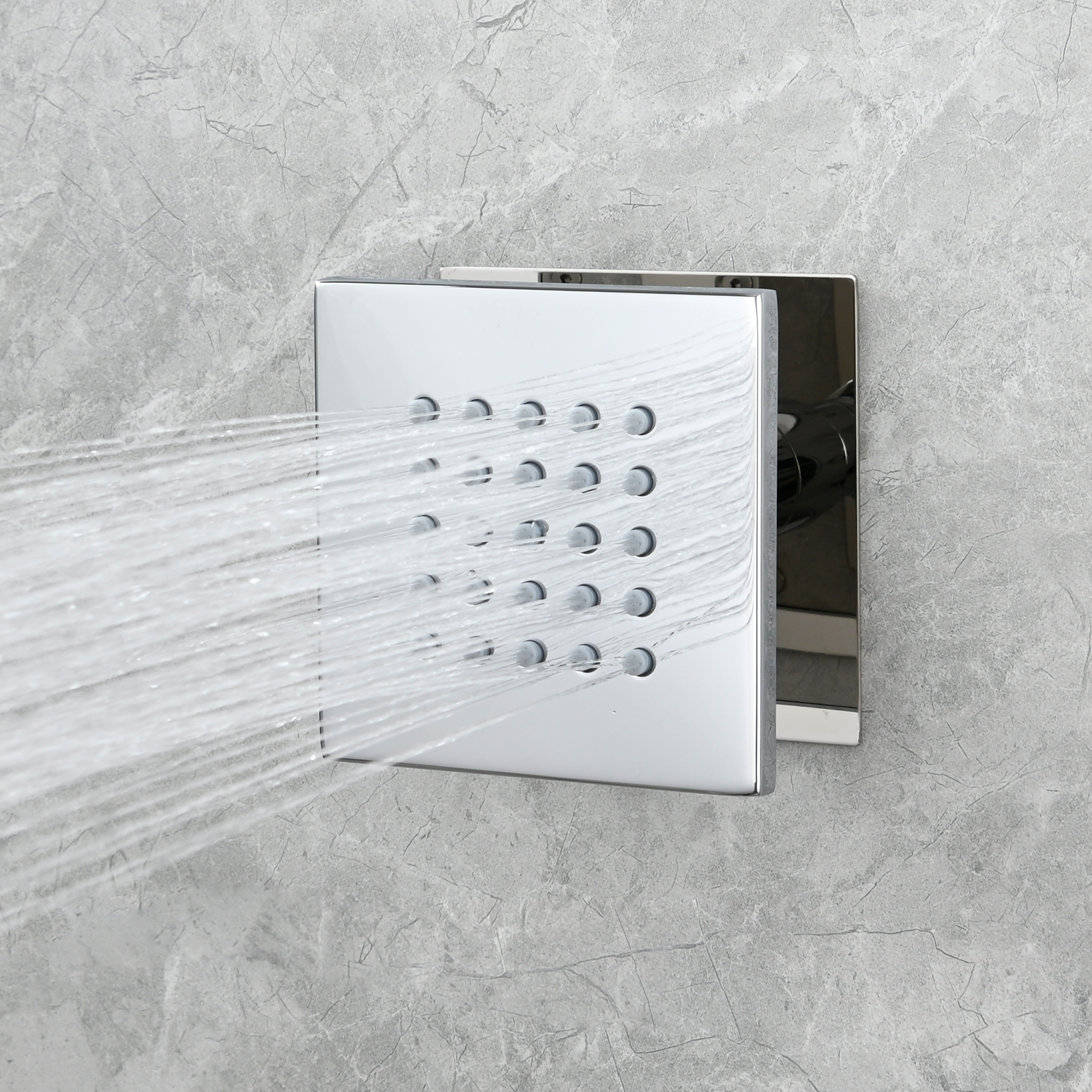 Tecmolog Brass Shower Body Spray Jets Wall Mount Flow Square Shower Jets and 360° Rotation
