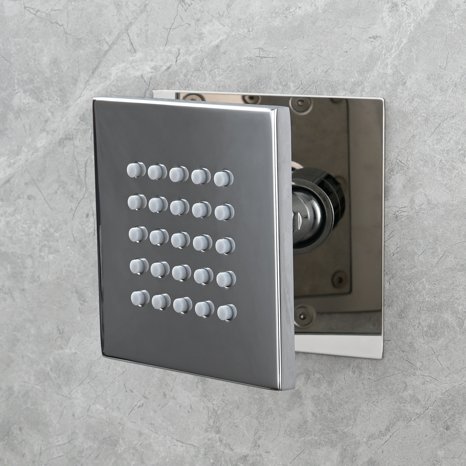 Tecmolog Brass Shower Body Spray Jets Wall Mount Flow Square Shower Jets and 360° Rotation