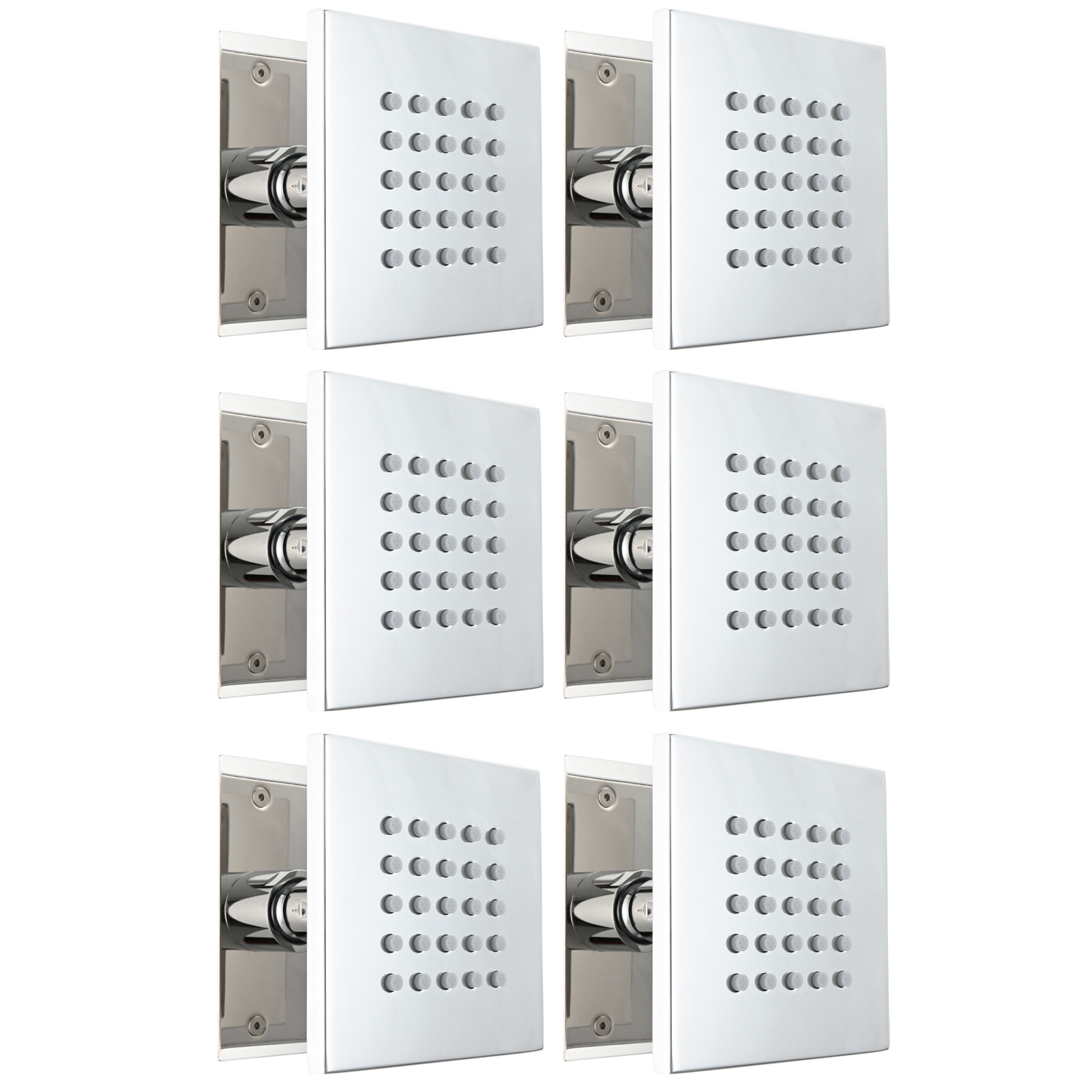 Tecmolog Brass Shower Body Spray Jets Wall Mount Flow Square Shower Jets and 360° Rotation