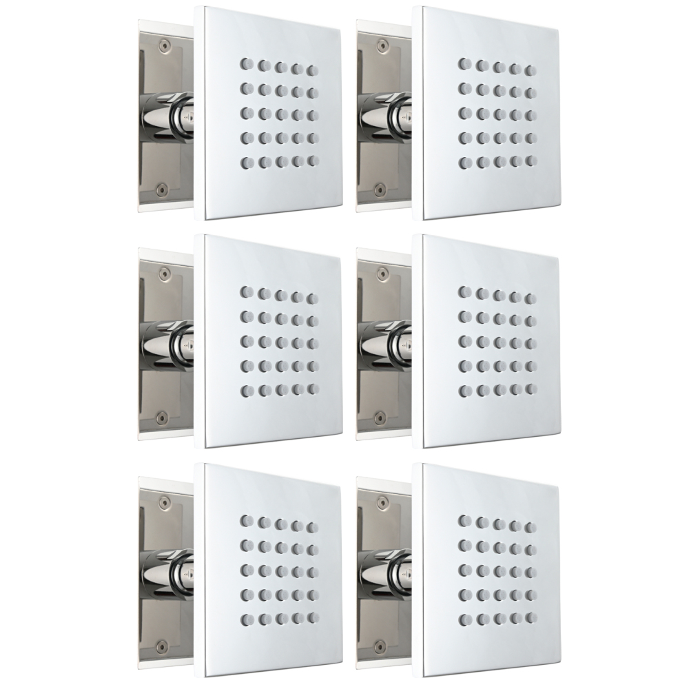 Tecmolog Brass Shower Body Spray Jets Wall Mount Flow Square Shower Jets and 360° Rotation