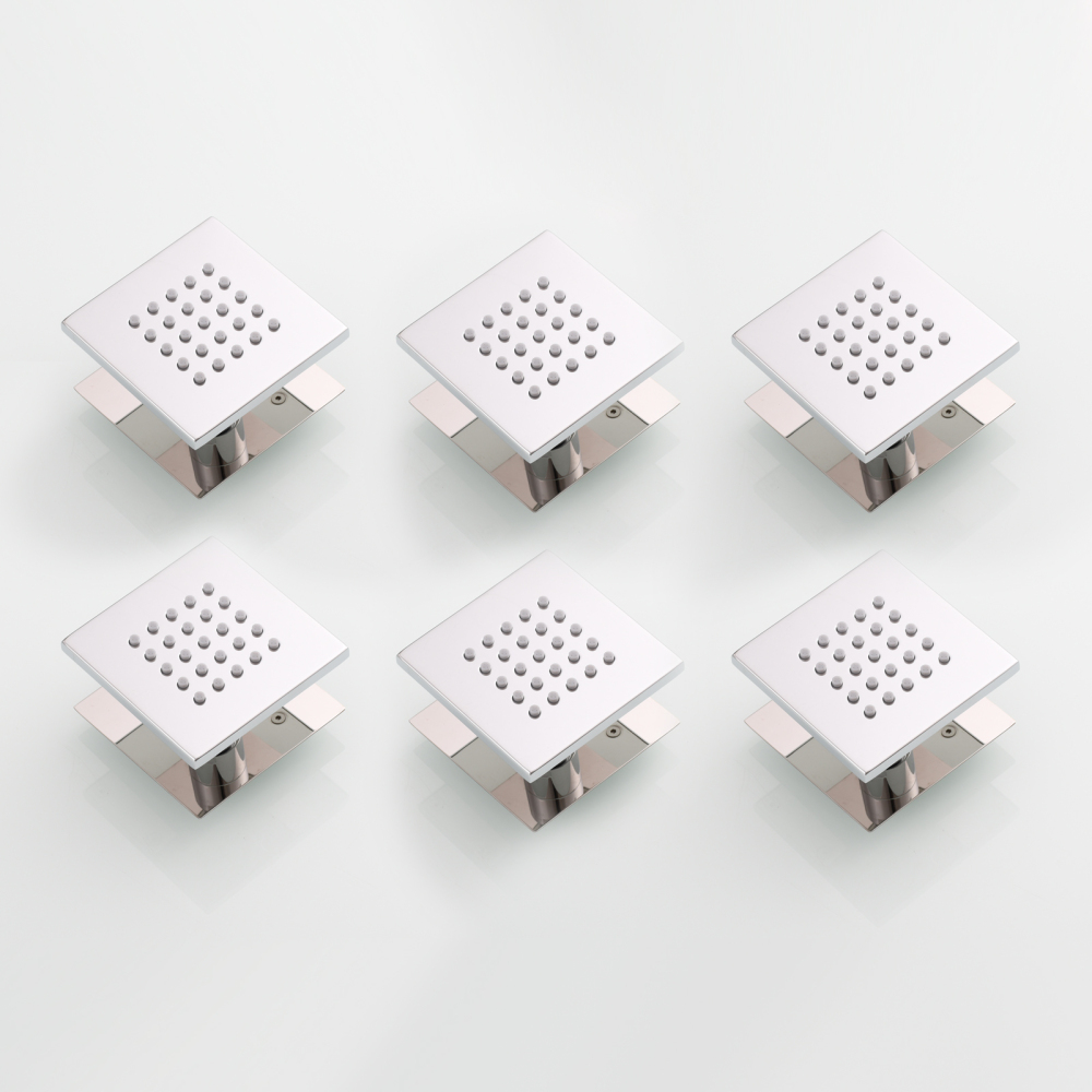 Tecmolog Brass Shower Body Spray Jets Wall Mount Flow Square Shower Jets and 360° Rotation