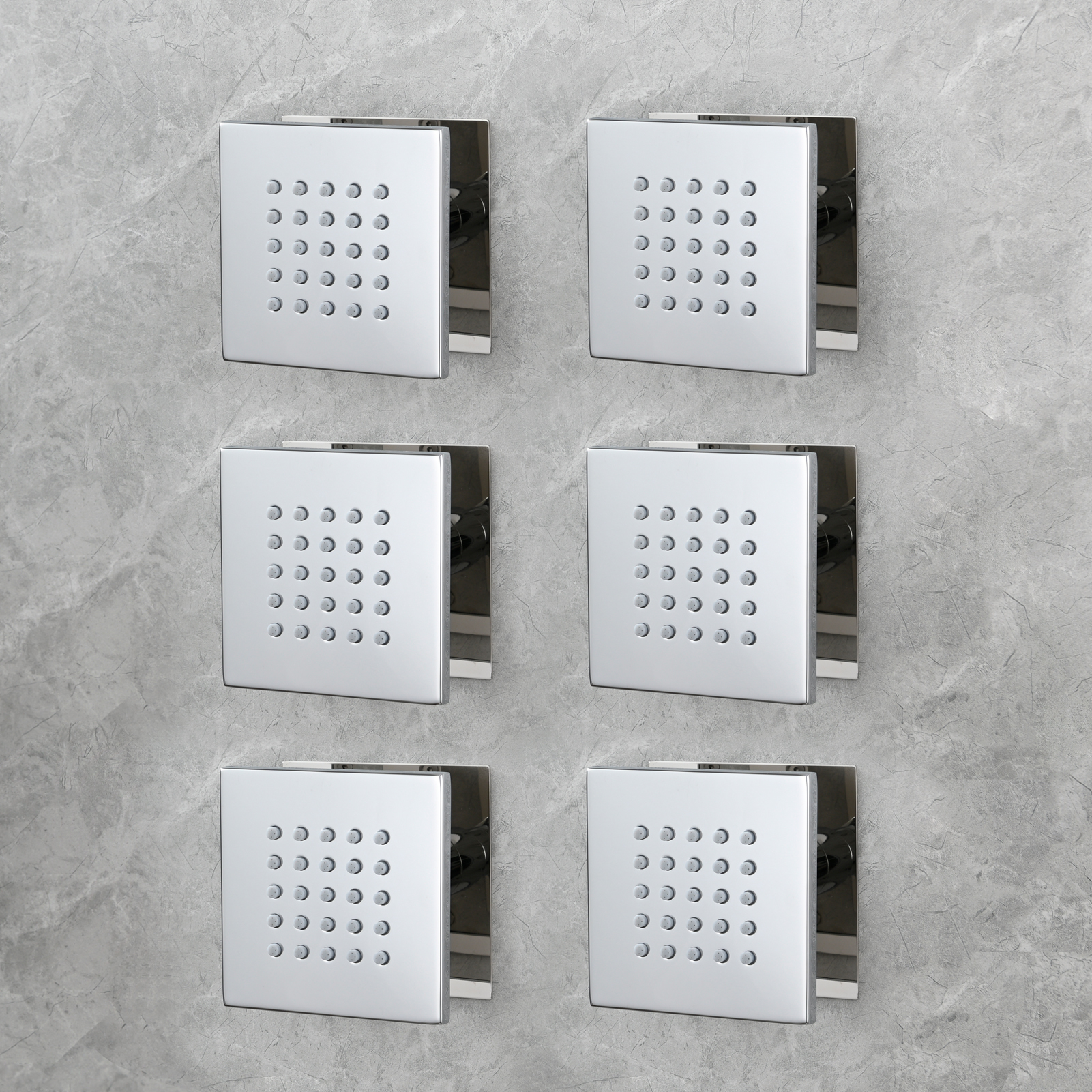 Tecmolog Brass Shower Body Spray Jets Wall Mount Flow Square Shower Jets and 360° Rotation
