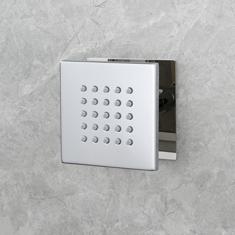 Tecmolog Brass Shower Body Spray Jets Wall Mount Flow Square Shower Jets and 360° Rotation
