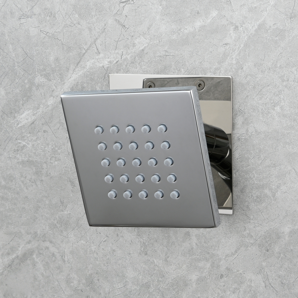 Tecmolog Brass Shower Body Spray Jets Wall Mount Flow Square Shower Jets and 360° Rotation