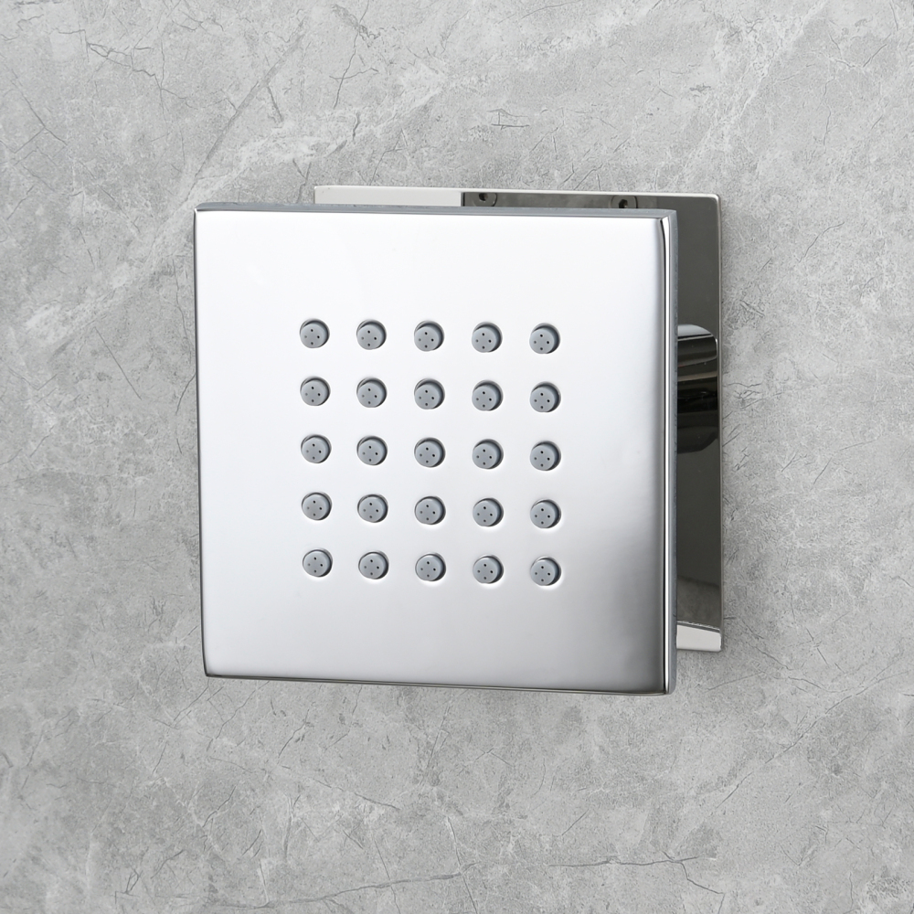 Tecmolog Brass Shower Body Spray Jets Wall Mount Flow Square Shower Jets and 360° Rotation