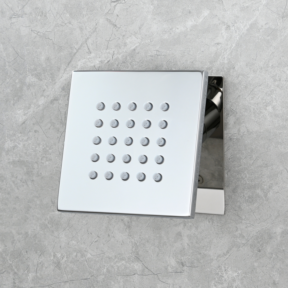 Tecmolog Brass Shower Body Spray Jets Wall Mount Flow Square Shower Jets and 360° Rotation