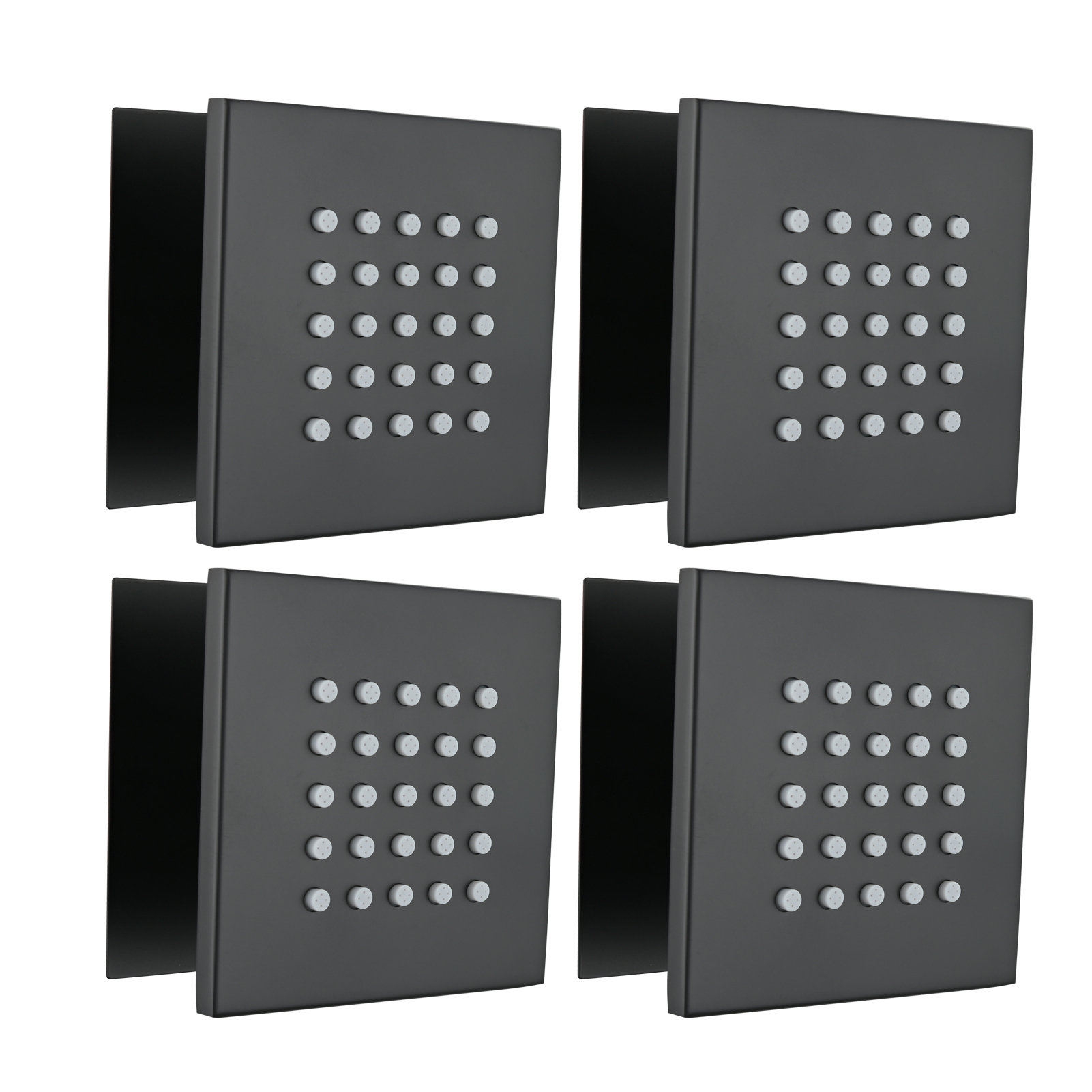 Tecmolog Brass Shower Body Spray Jets Wall Mount Flow Square Shower Jets and 360° Rotation