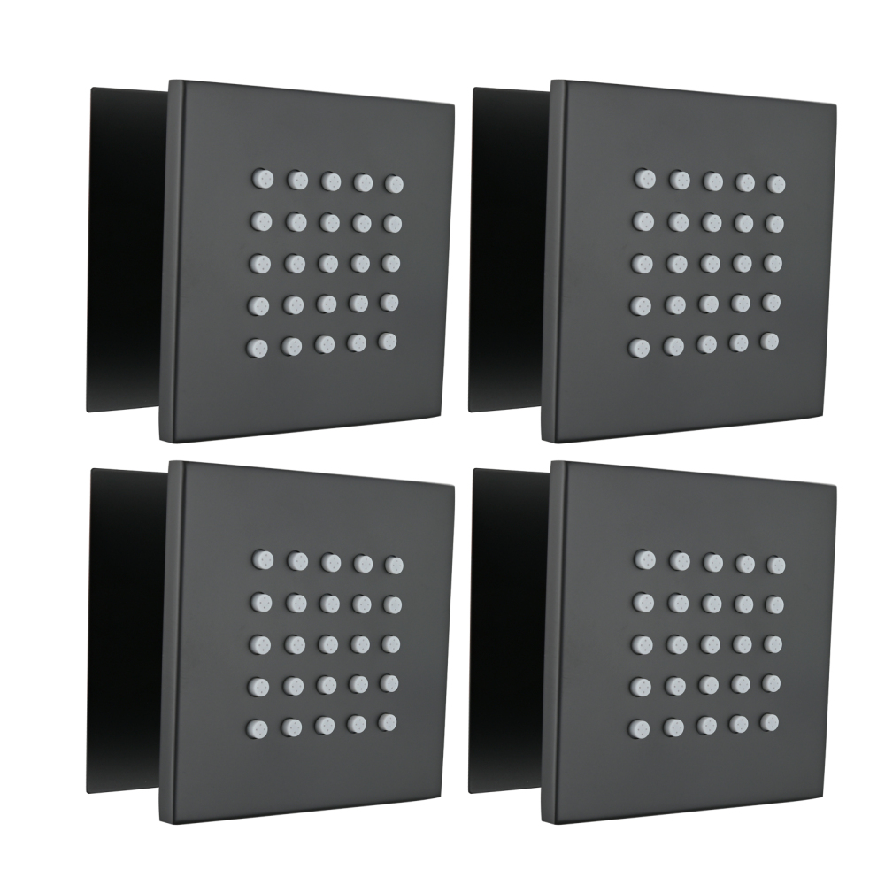 Tecmolog Brass Shower Body Spray Jets Wall Mount Flow Square Shower Jets and 360° Rotation