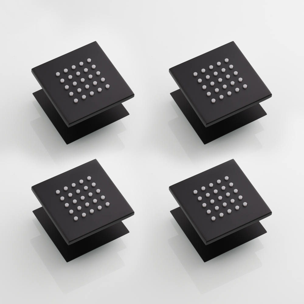 Tecmolog Brass Shower Body Spray Jets Wall Mount Flow Square Shower Jets and 360° Rotation