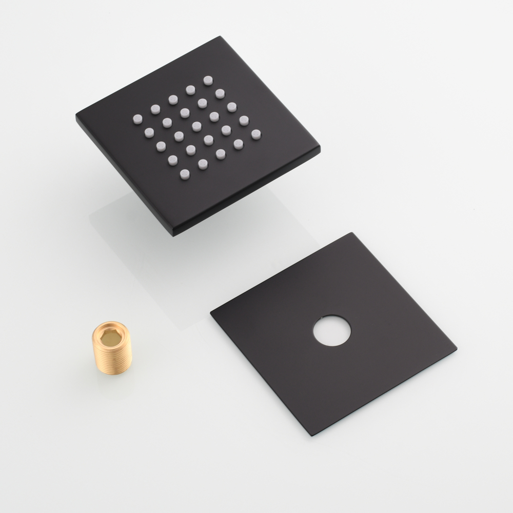 Tecmolog Brass Shower Body Spray Jets Wall Mount Flow Square Shower Jets and 360° Rotation