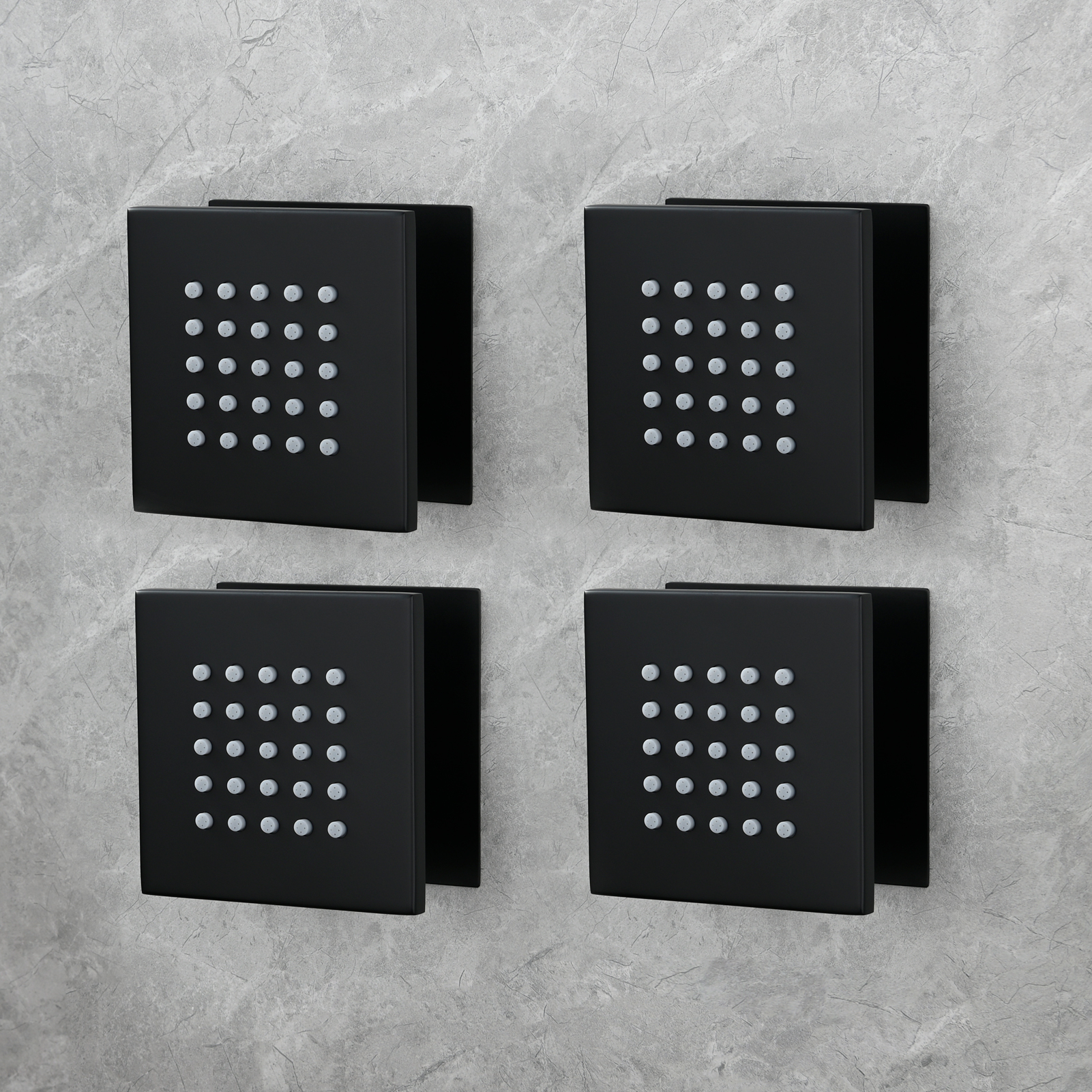 Tecmolog Brass Shower Body Spray Jets Wall Mount Flow Square Shower Jets and 360° Rotation