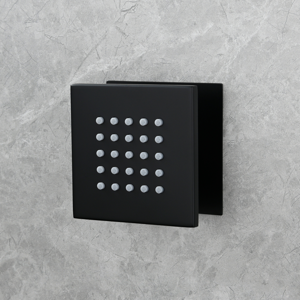 Tecmolog Brass Shower Body Spray Jets Wall Mount Flow Square Shower Jets and 360° Rotation